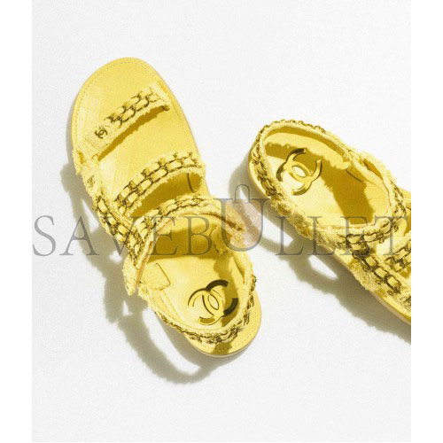 CHANEL  SANDALS 		COTTON TWEED			YELLOW  G33800 X56550 0N550