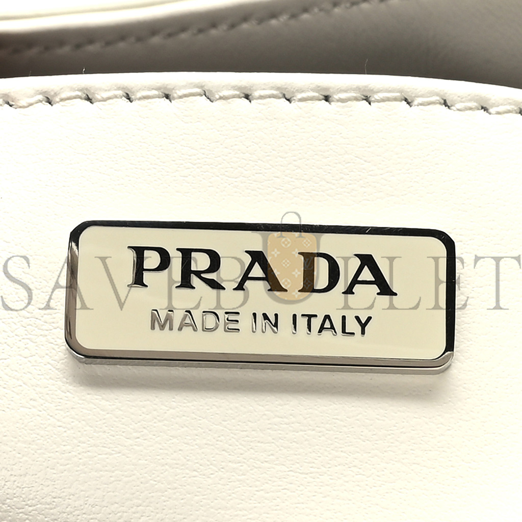 PRADA BRUSHED CALFSKIN CLEO ADJUSTABLE STRAP SHOULDER BAG WHITE (28*23*5cm)