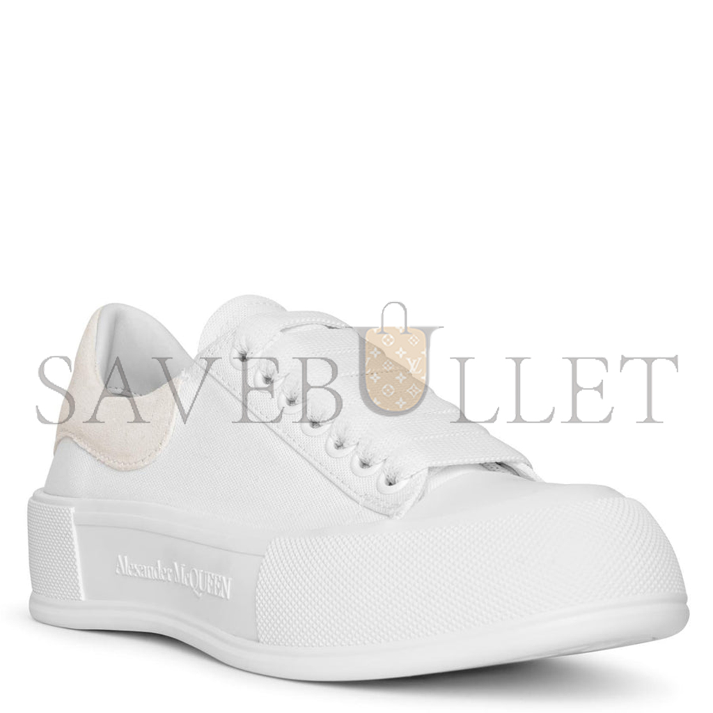 ALEXANDER MCQUEEN DECK PLIMSOLL WHITE CANVAS 654593W4PQ19000