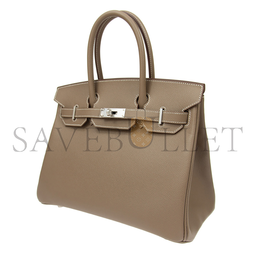 HERMES BIRKIN 25 TOGO LEATHER ELEPHANT GREY SILVER BUCKLE BAG BK3018EPSS (25*20*13cm)