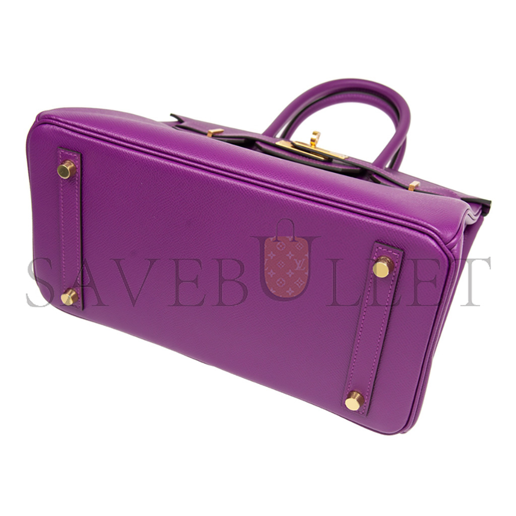 HERMES BIRKIN 30 TOGO LEATHER ANEMONE PURPLE GOLD BUCKLE BAG BK30P9EPGP (30*23*15cm)