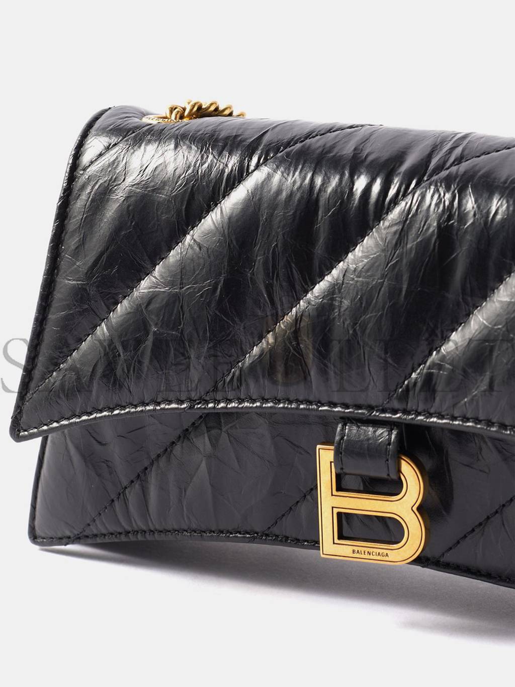 BALENCIAGA BLACK CRUSH XS QUILTED-LEATHER CROSS-BODY BAG MATCHESFASHION US (21.5*11*5cm)