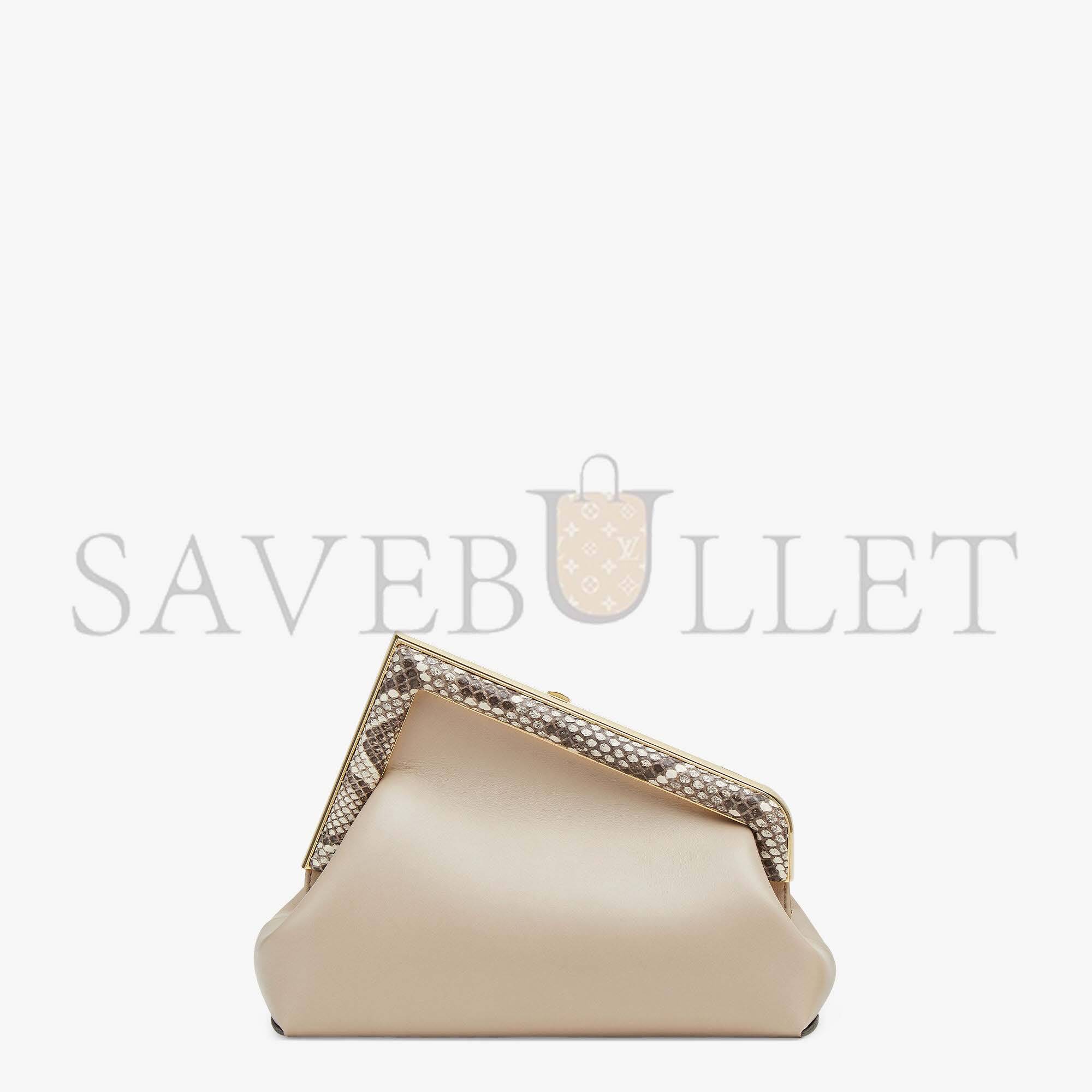 FENDI FIRST SMALL - PINK LEATHER AND PYTHON LEATHER BAG 8BP129AKKUF1HOP (26*18*9.5cm)