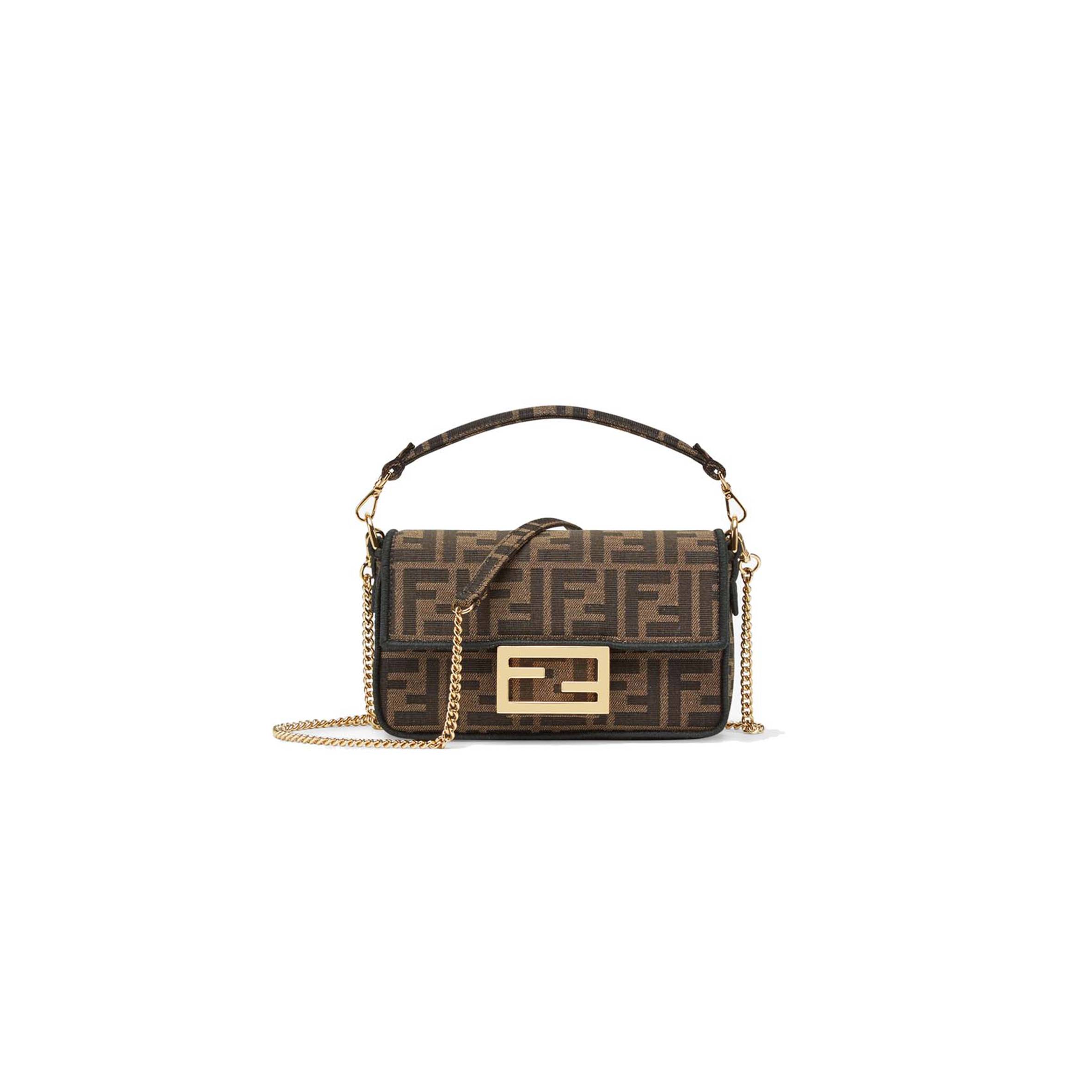 FENDI BAGUETTE MINI - JACQUARD FF FABRIC BAG 8BS017A6V5F17U4 (19*11.5*4cm)