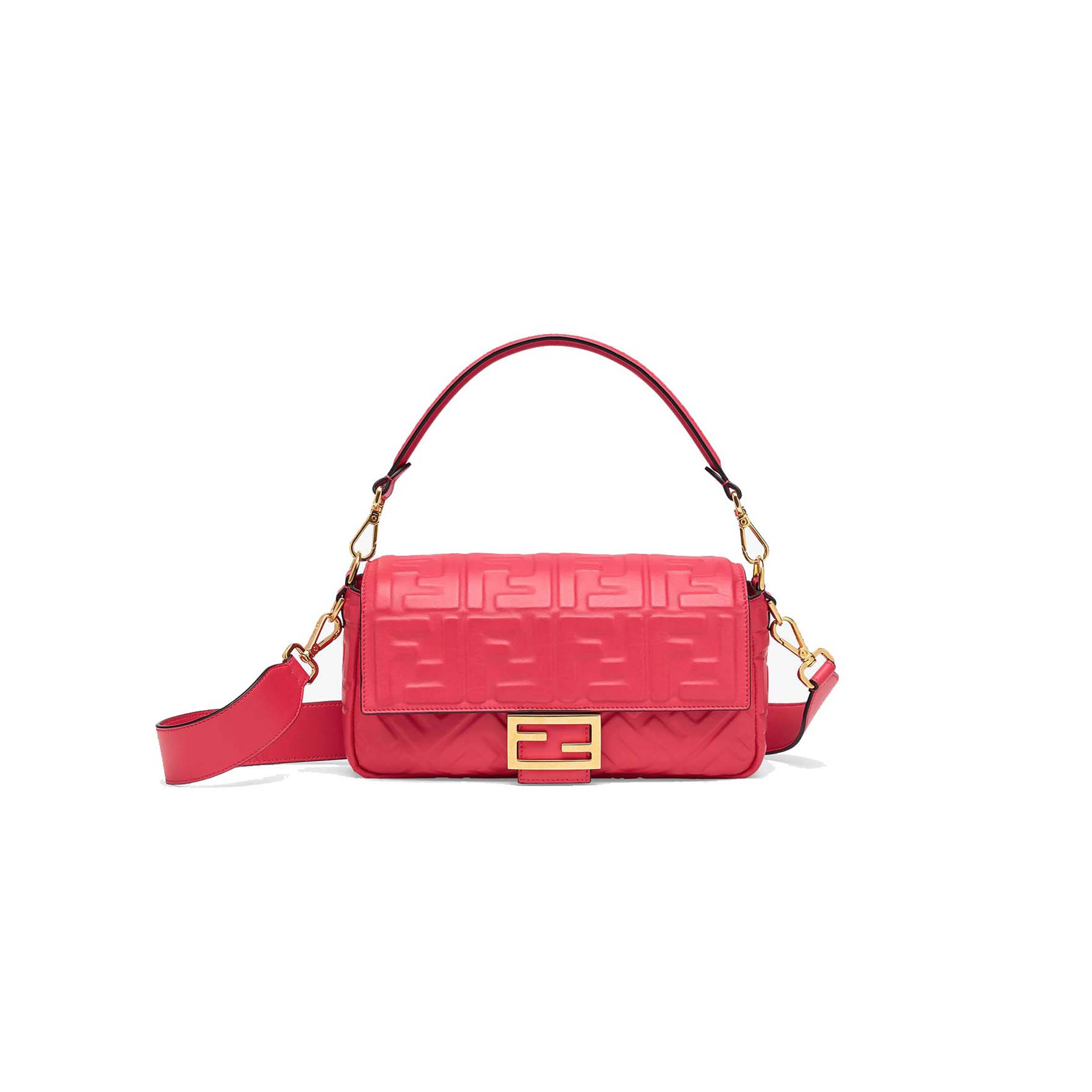 FENDI BAGUETTE - RED NAPPA LEATHER BAG 8BR600A72VF1844 (27*15*6cm)