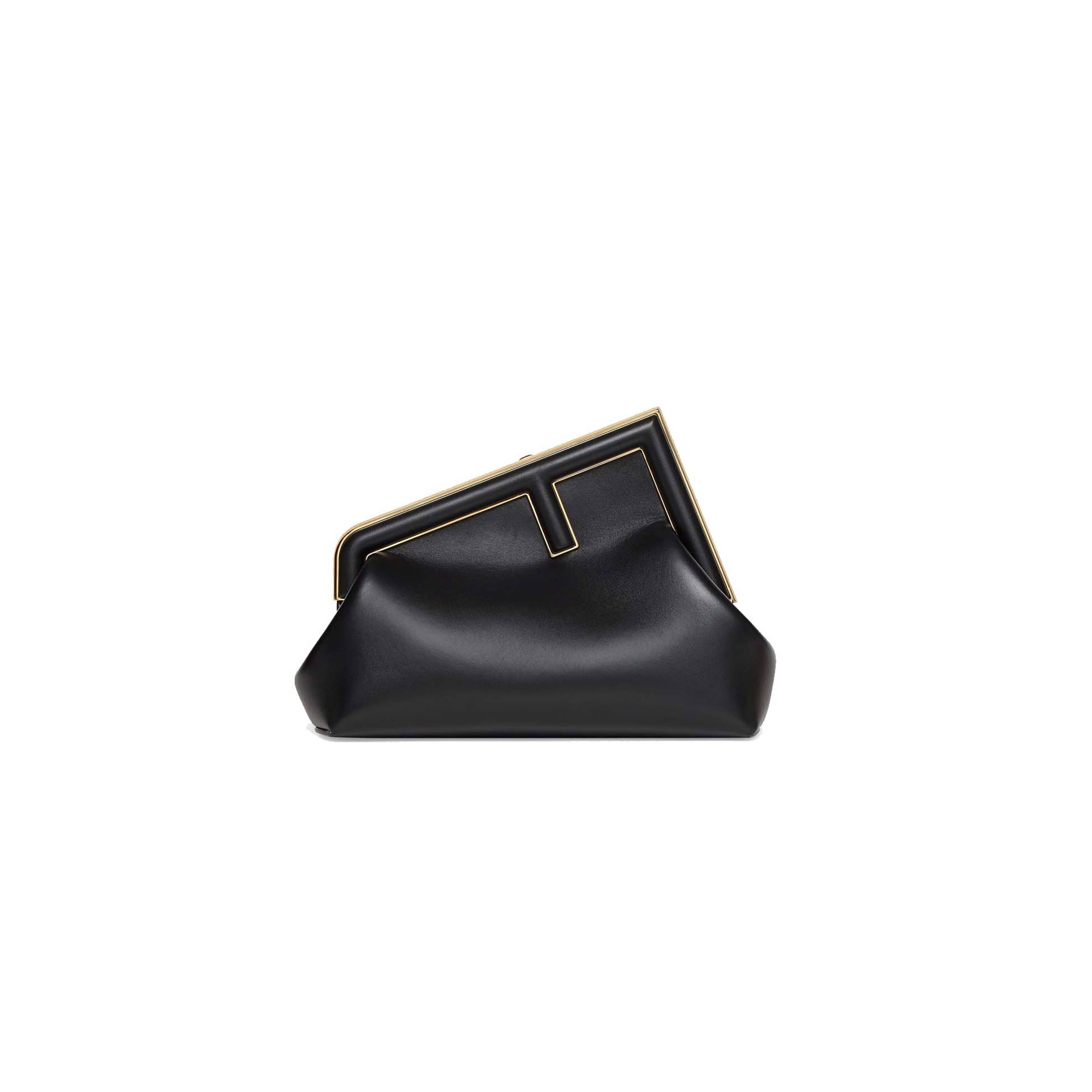 FENDI FIRST MIDI - BLACK LEATHER BAG 8BP137ABVEF0KUR (30*20*14cm)