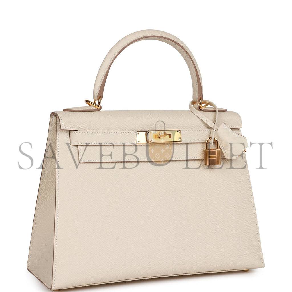 HERMES CRAIE EPSOM SELLIER KELLY 28CM GOLD HARDWARE (28*21*12cm)