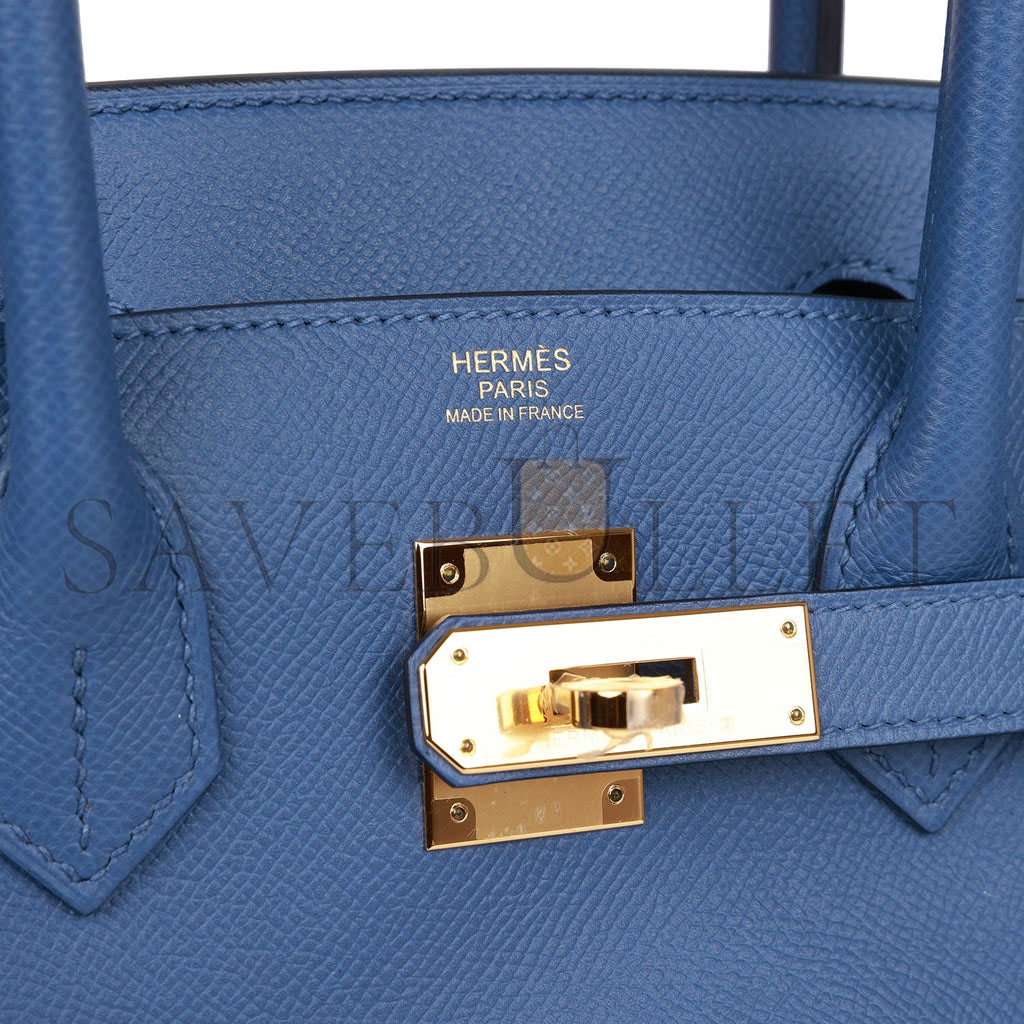 HERMES BIRKIN 30 BLEU BRIGHTON EPSOM GOLD HARDWARE (25cm)