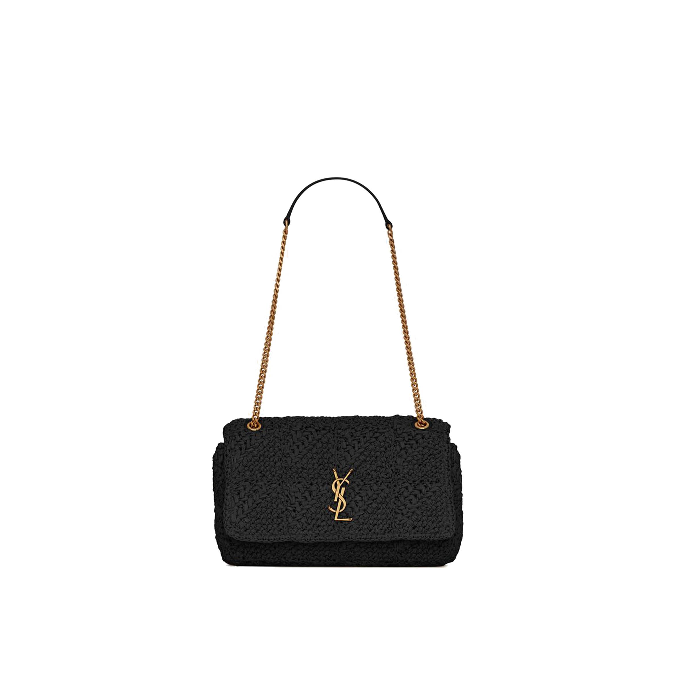 YSL JAMIE MEDIUM CHAIN BAG IN RAFFIA 515821GAAAT1000 (25*15*7.5cm)