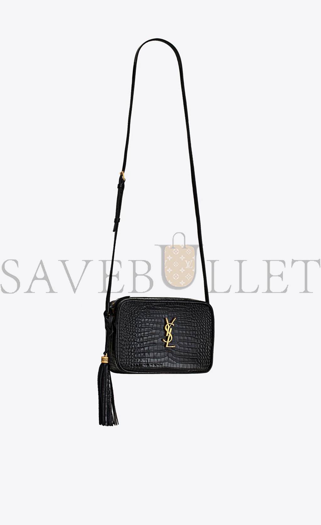 YSL LOU CAMERA BAG IN CROCODILE-EMBOSSED SHINY LEATHER 612542DND0W1000 (23*16*6cm)