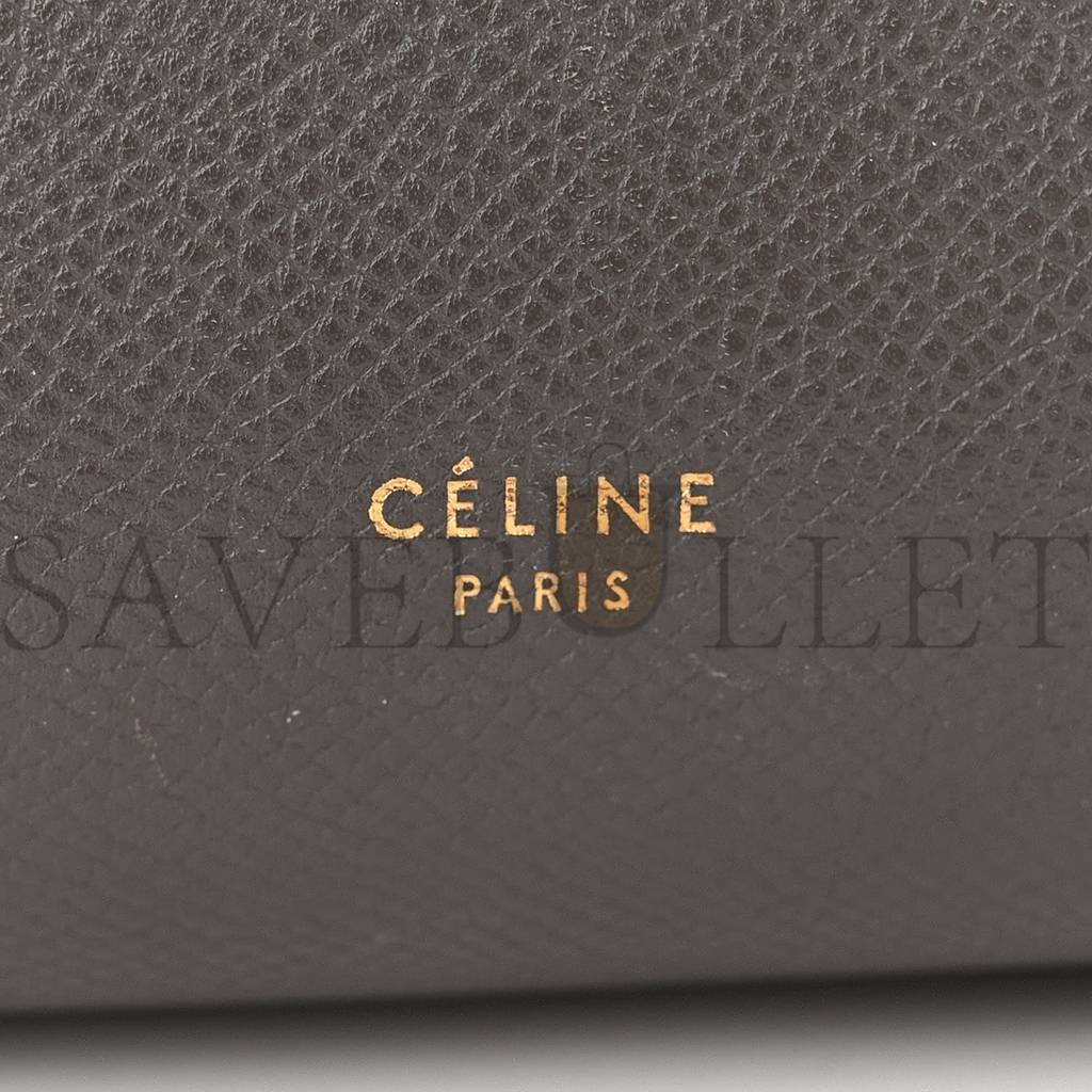 CELINE GRAINED CALFSKIN MINI BELT BAG GREY (28*22*18cm)