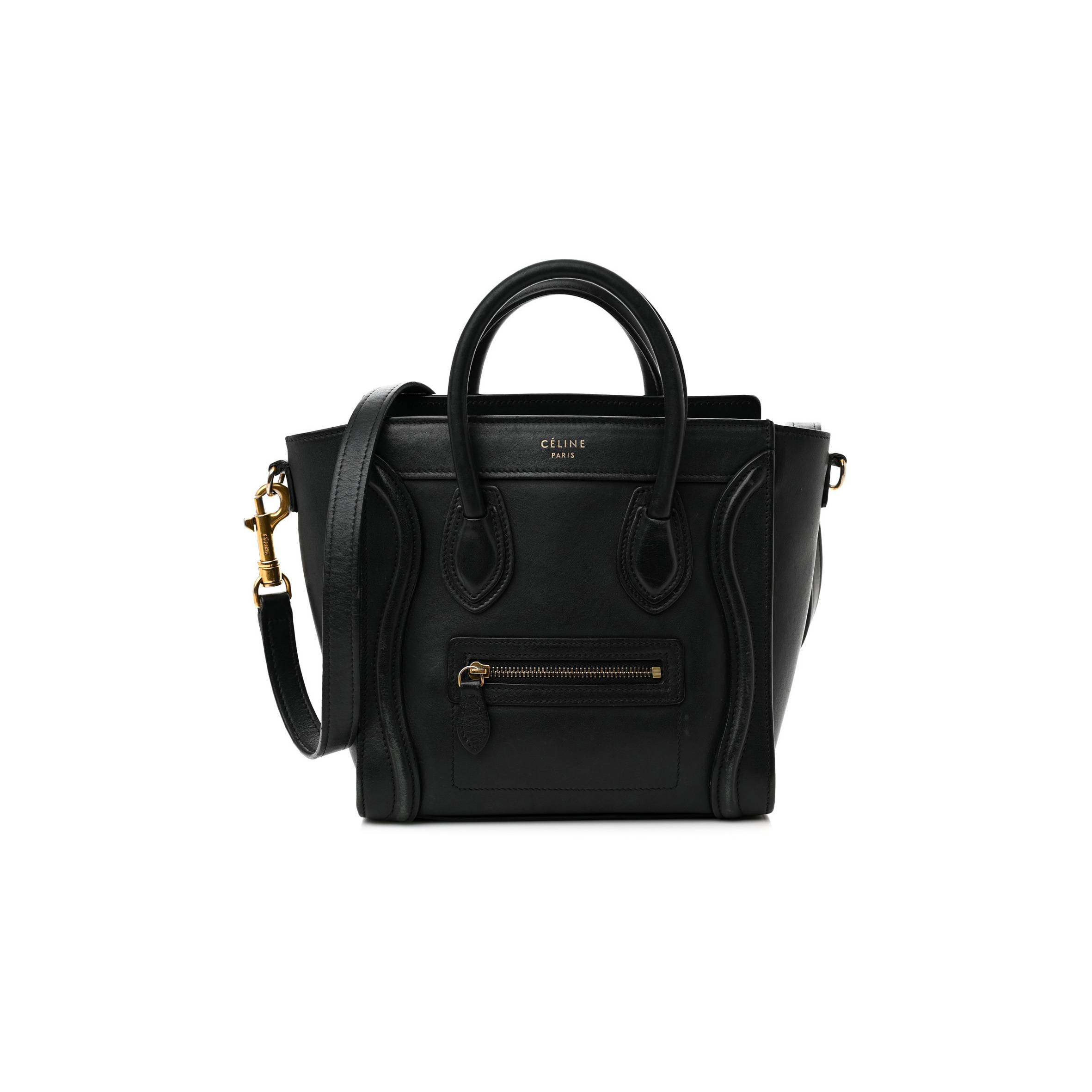 CELINE SMOOTH CALFSKIN NANO LUGGAGE BLACK (20*20*10cm)