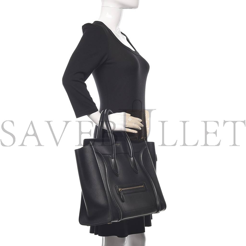 CELINE SMOOTH CALFSKIN MICRO LUGGAGE BLACK (29*26*14cm)